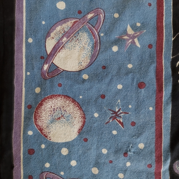 VINTAGE 90s Sacred Threads Wall Tapestry Alien UFO Space - Picture 6 of 11